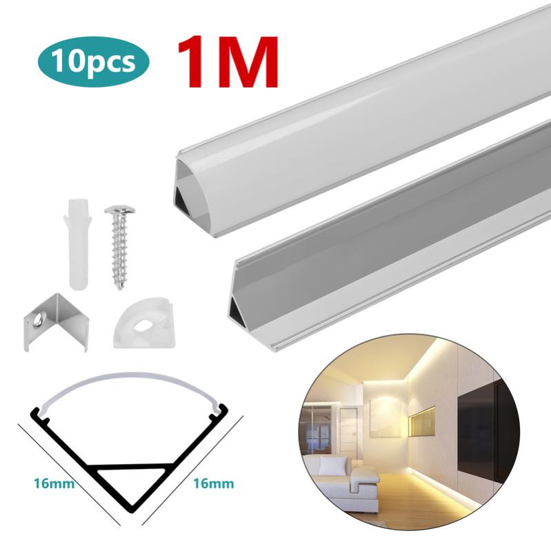 Profilo Alluminio 1m Per Striscia LED - Set Da 4 Con Copertura Traslucida E Accessori - Foto 7