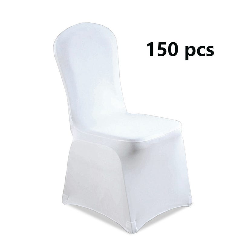 150 pezzi Moderna Bianco Stretch sedia copertura per sala da pranzo Bouquet  di nozze Hotel Ristorante Décor