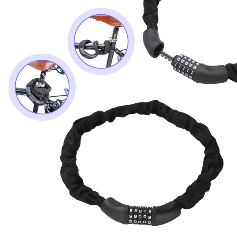 Antivol Vélo 90cm Limeow - Chaîne Acier Avec Cadenas à Code 4 Chiffres Pour Velo Moto Scooter