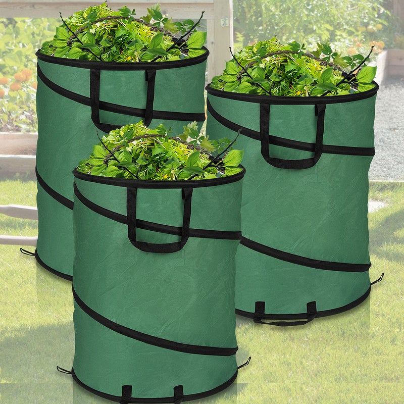 COM-FOUR® 3x Sacs à déchets de Jardin L - Sac de Jardin Pliable avec  poignées