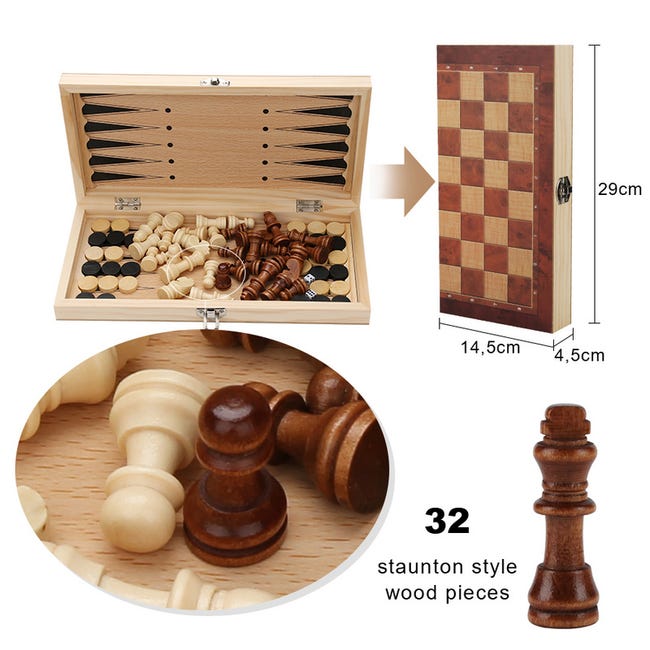 Jogo de xadrez profissional conjunto de jogos de madeira dobrável