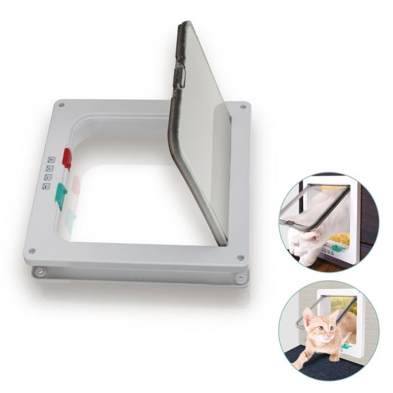 FURTIME Cancello Di Sicurezza Per Bambini Con Porta Per Gatti - Larghezza Regolabile Da 73,7 A 104,1 Cm, Chiusura Automatica, Acciaio Robusto