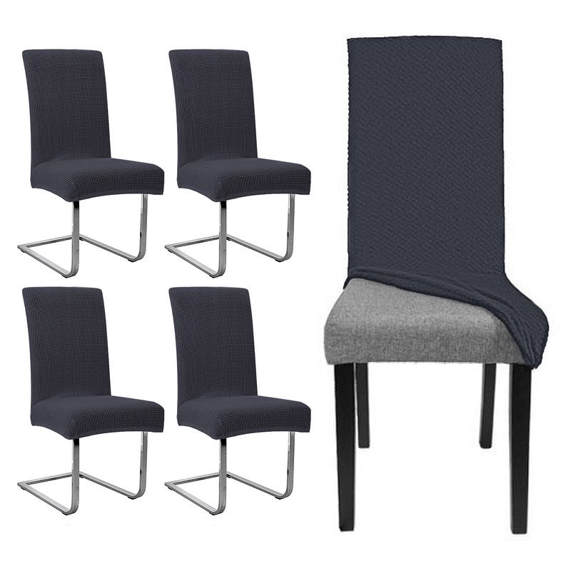 4 pezzi di copertura espandibile per sedie da sala da pranzo - Facile da  pulire e durevole Decor Grey