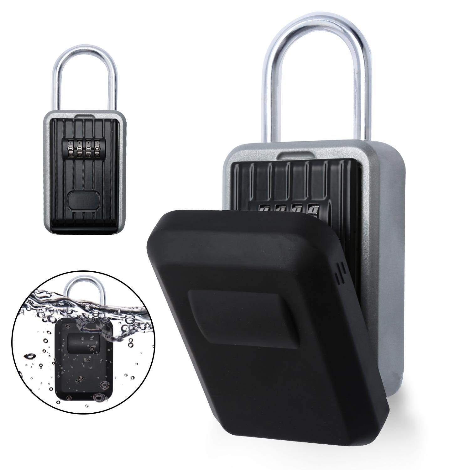 MILL Boite à clés sécurisée Fixation murale, coffre-fort extérieur avec clés  de mot de passe à 4 chiffres