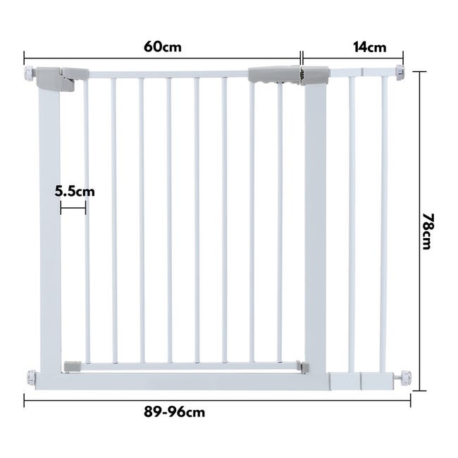 Barrera de seguridad para niños con sistema de cierre automático 89-96 cm  en metal blanco