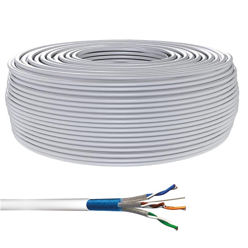 Bobine de câble RJ45 Cat 6a multibrins S/FTP gris 500m Leroy Merlin