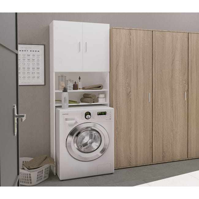 Maison Exclusive Armario de lavadora blanco 64x25,5x190 cm