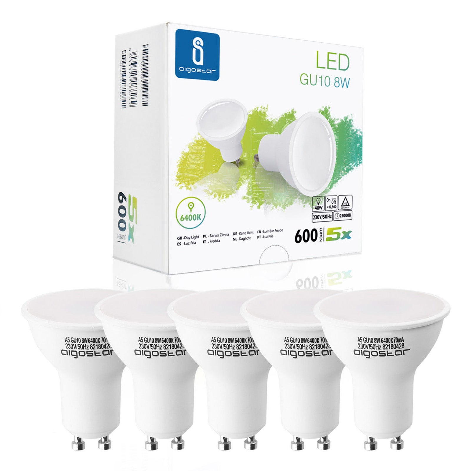 Ampoule LED GU10/5W/230V 3000-6500K Wi-Fi - Aigostar