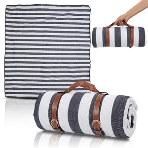 Couverture Pique-nique 200x200 Cm Imperméable - Anti-sable, Pliable - Pour Plage, Camping, Parc - Gris Bohème