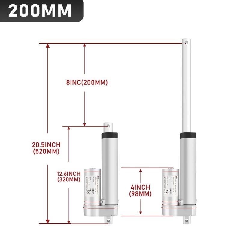 Actionneur Linéaire 12V 1500N - 450mm Course Pour Meubles Électriques | DCHOUSE