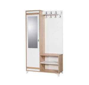 Meuble d'entré avec miroir Wander L80xH185cm Bois foncé