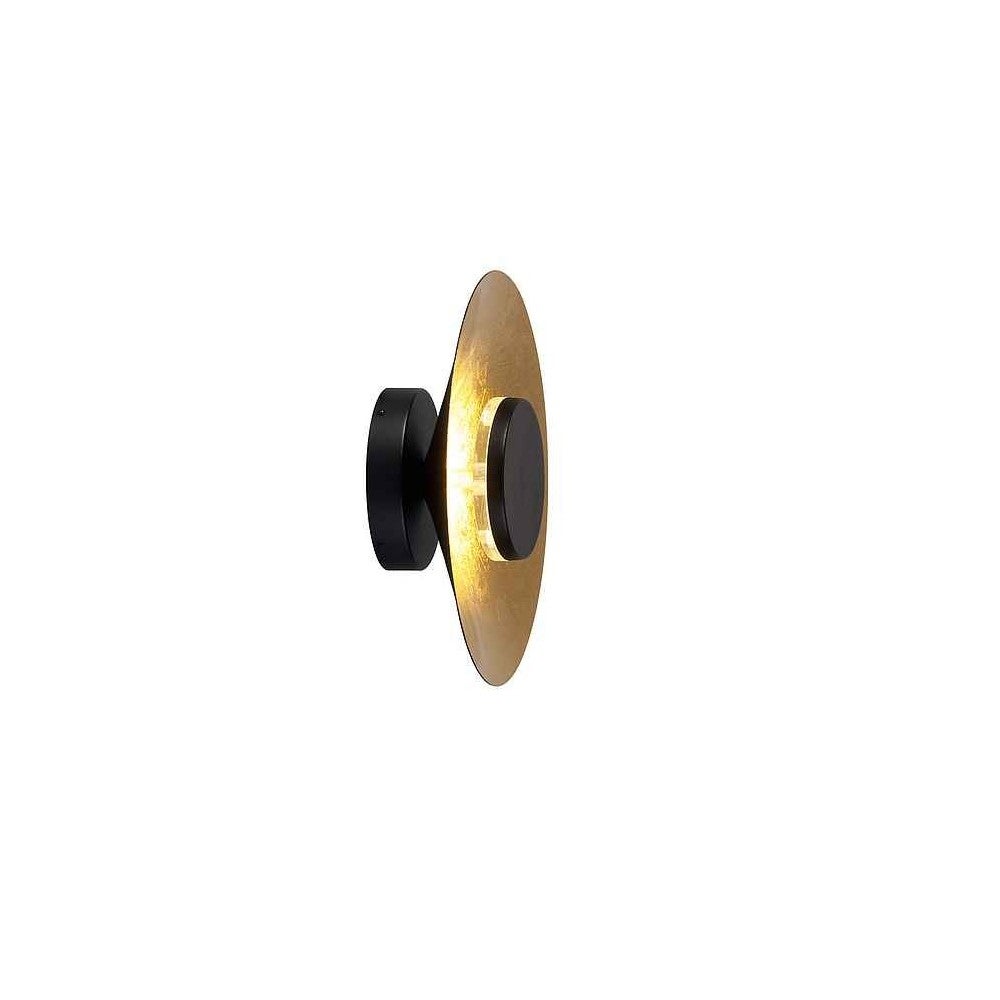 Aplique led 8w/20w/24w 3000k negro + blanco/madera/pan de oro mantra - ø25, negro + pan de oro