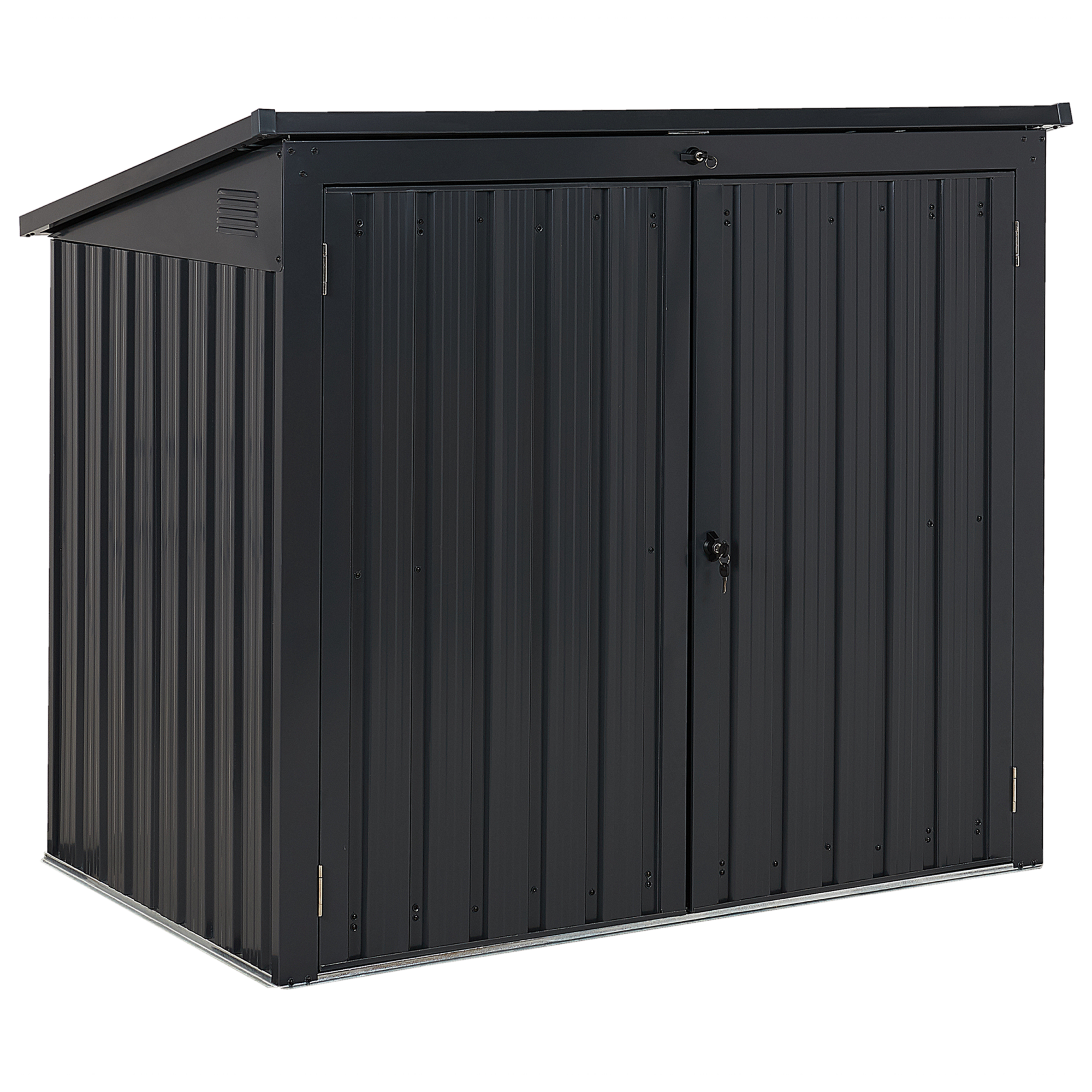 Casetta Da Giardino Metallo GFP Primeyard 180x120x205 Cm – Armadio Esterno Antracite Con Tetto E Serratura