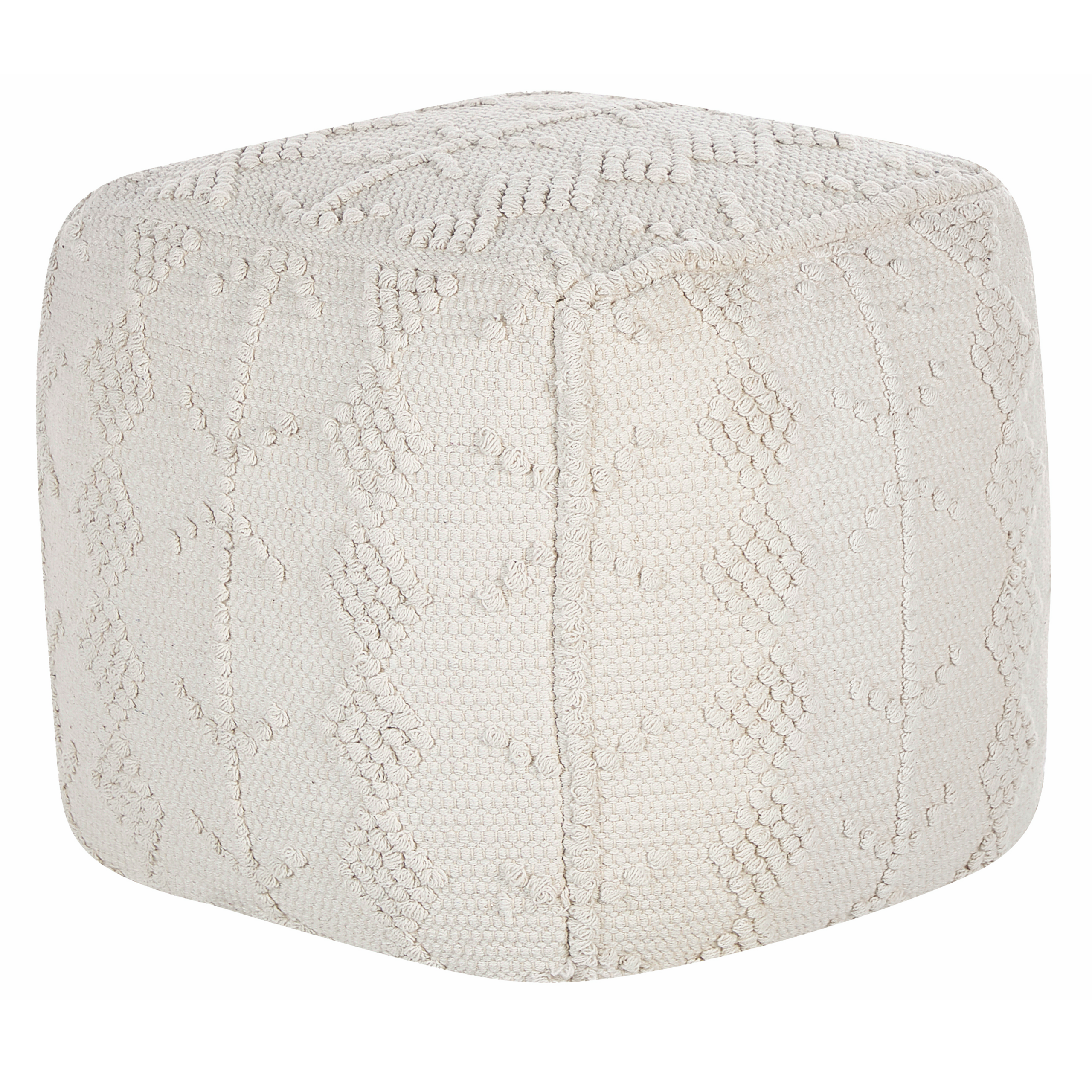 POUF CONTENITORE PIEGHEVOLE CM 40X40 H. 40 ECOPELLE BIANCA