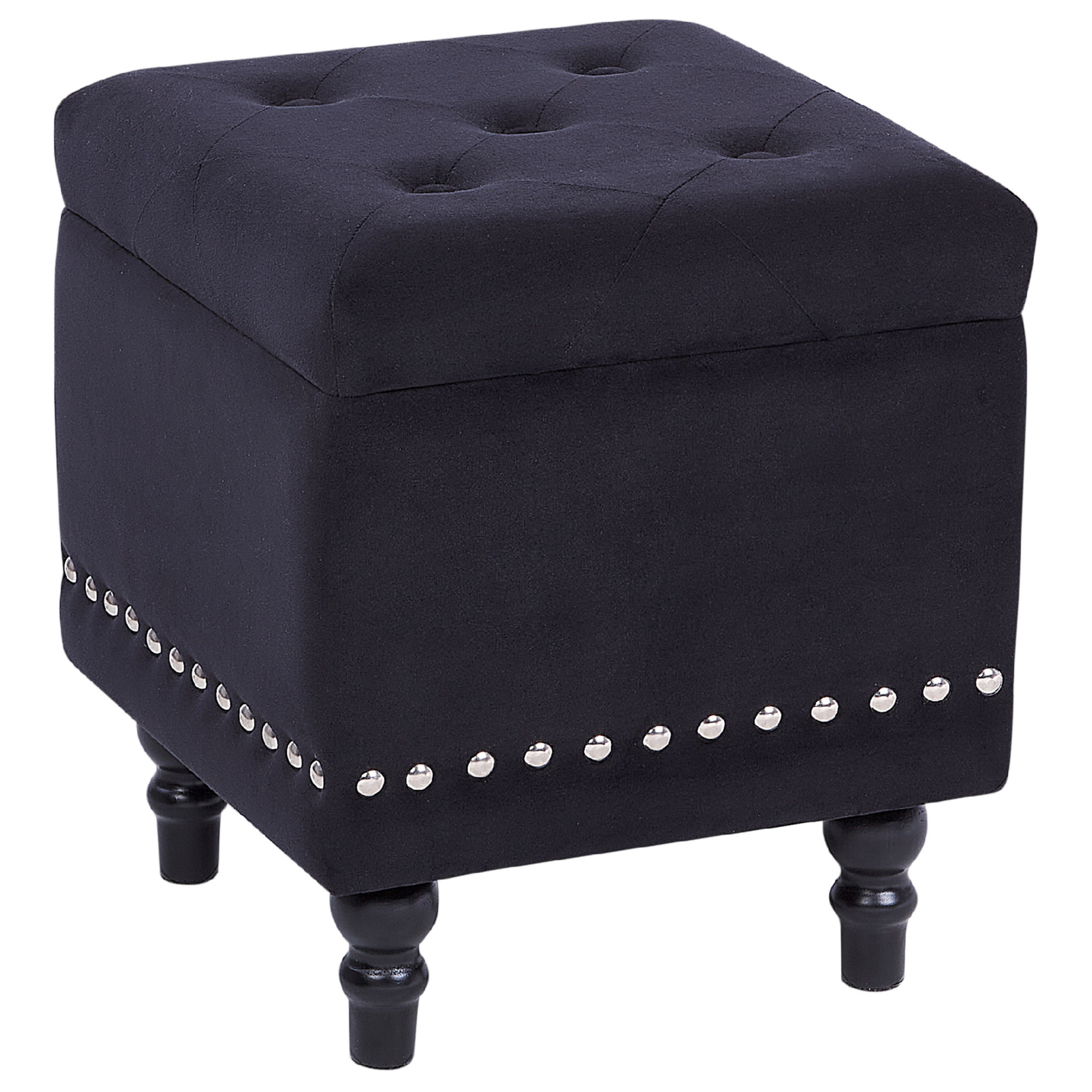 Pouf contenitore velluto nero 37 x 37 cm LORETTO Leroy Merlin