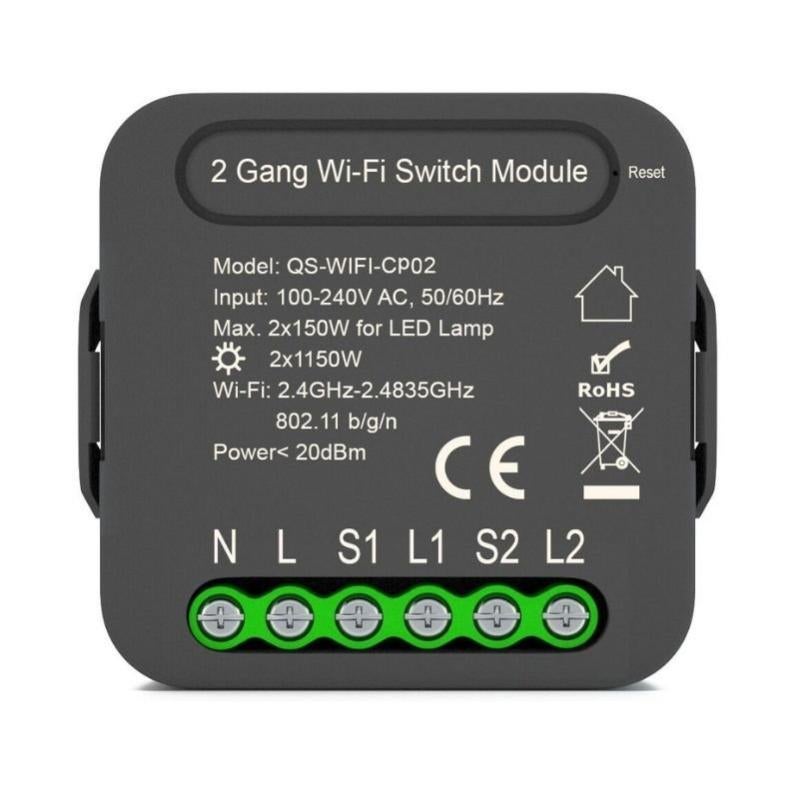 Module Design Interrupteur Module Double Interrupteur - Blanc / Zigbee - SILUMEN | Leroy Merlin