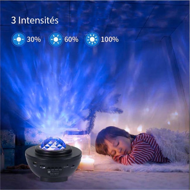 Projecteur Galaxy, Projecteur D'éToiles avec TéLéCommande de Haut-Parleur  de Musique Bluetooth, Lampe de Nuit