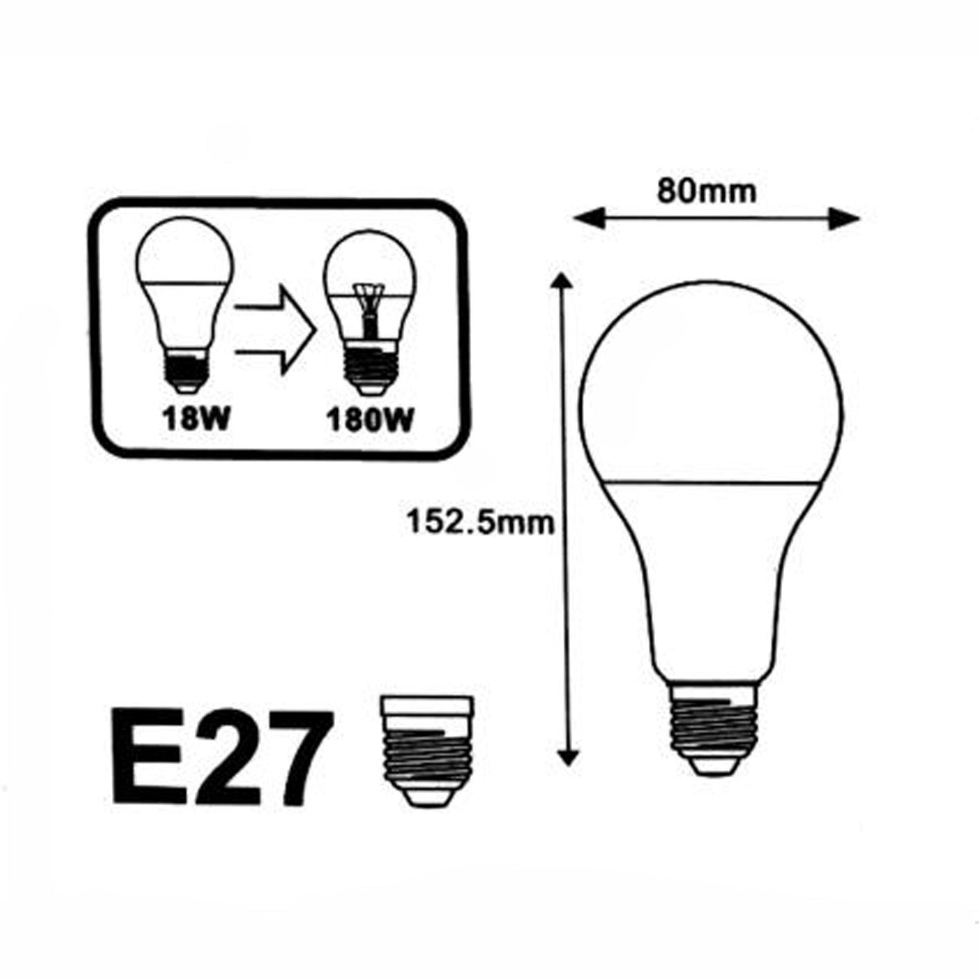 Ampoule E27 LED 20W 220V A80 - Blanc Froid 6000K - 8000K - SILUMEN