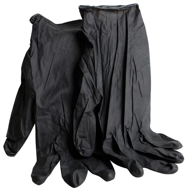Gant ménage-vaisselle,Paquet de 100 gants en nitrile jetables noirs solides  pour travaux ménagers PVC sans - 20PCS black gloves-M