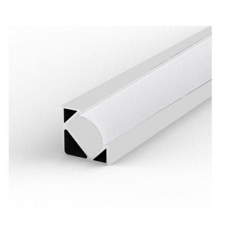 Profilé aluminium pour angle 45° - 5 mètres (5 x 1 mètre) diffuseur