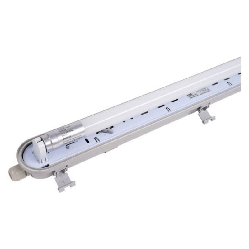 Kit de Réglette LED étanche + Tube Néon LED 60cm T8 9W - Unité