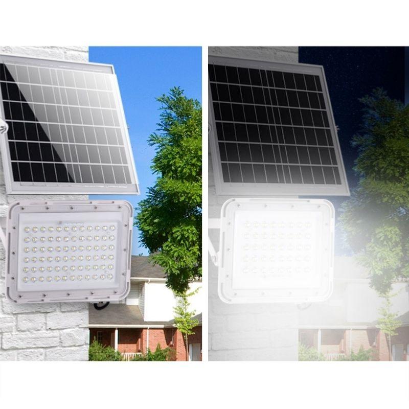 Projecteur solaire LED étanche détecteur lumière avec télécommande 100w