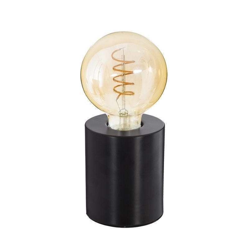 Lampe de Chevet Ampoule avec Socle en Métal - Noir - SILUMEN