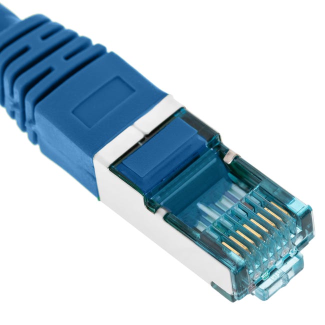 Câble réseau Ethernet 50cm LAN SFTP RJ45 Cat. 7 Bleu