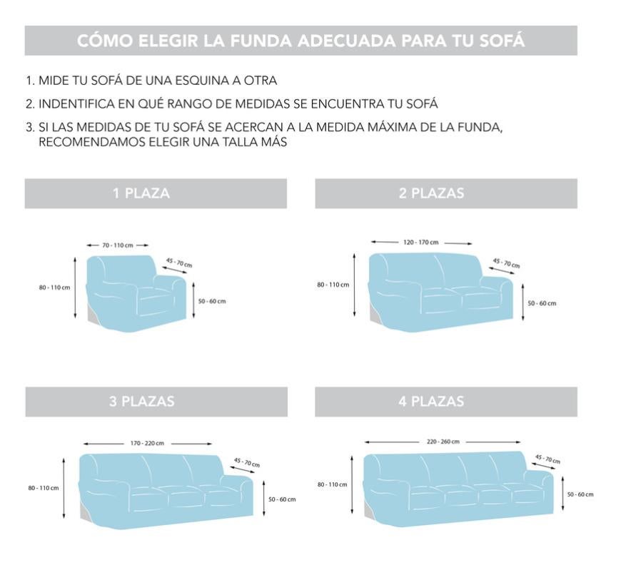 Valentia Home Funda Sofá Elástica Camelia 3 Plazas Marfil (170 a 220 cm) - 3