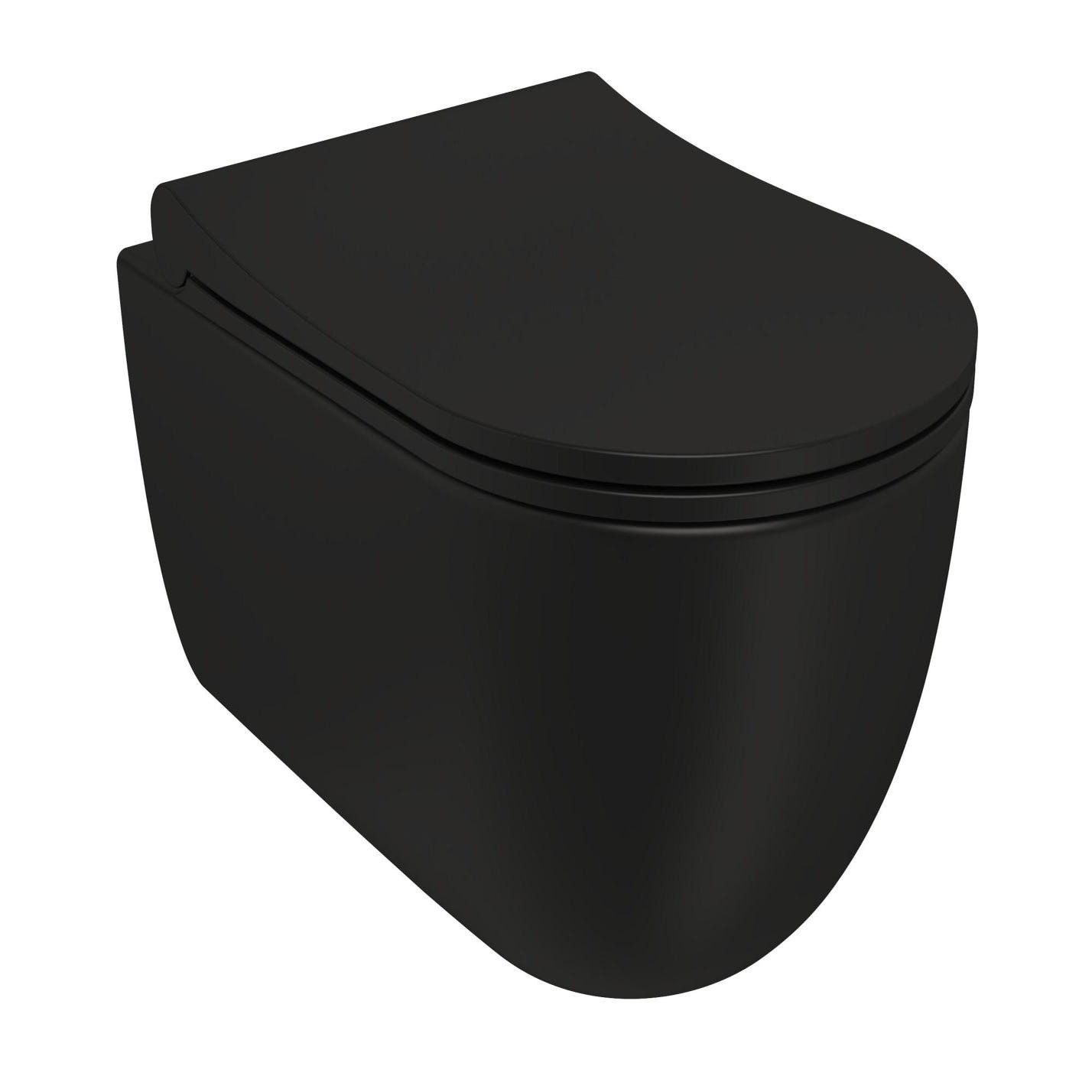 Mueble de WC de 500mm Moderno Negro Completo con Inodoro Suspendido - Saru