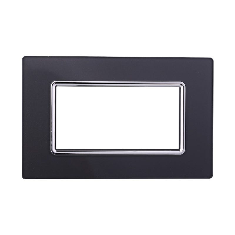 Placca 7 moduli 506 in vetro bianca compatibile BTicino Livinglight 