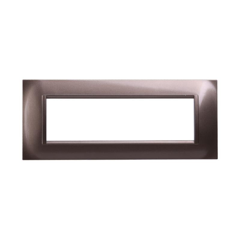 ETTROIT Placca Plastica Bombata Serie Space 7P Colore Nero Compatibile Con Bticino Living Light 87082012