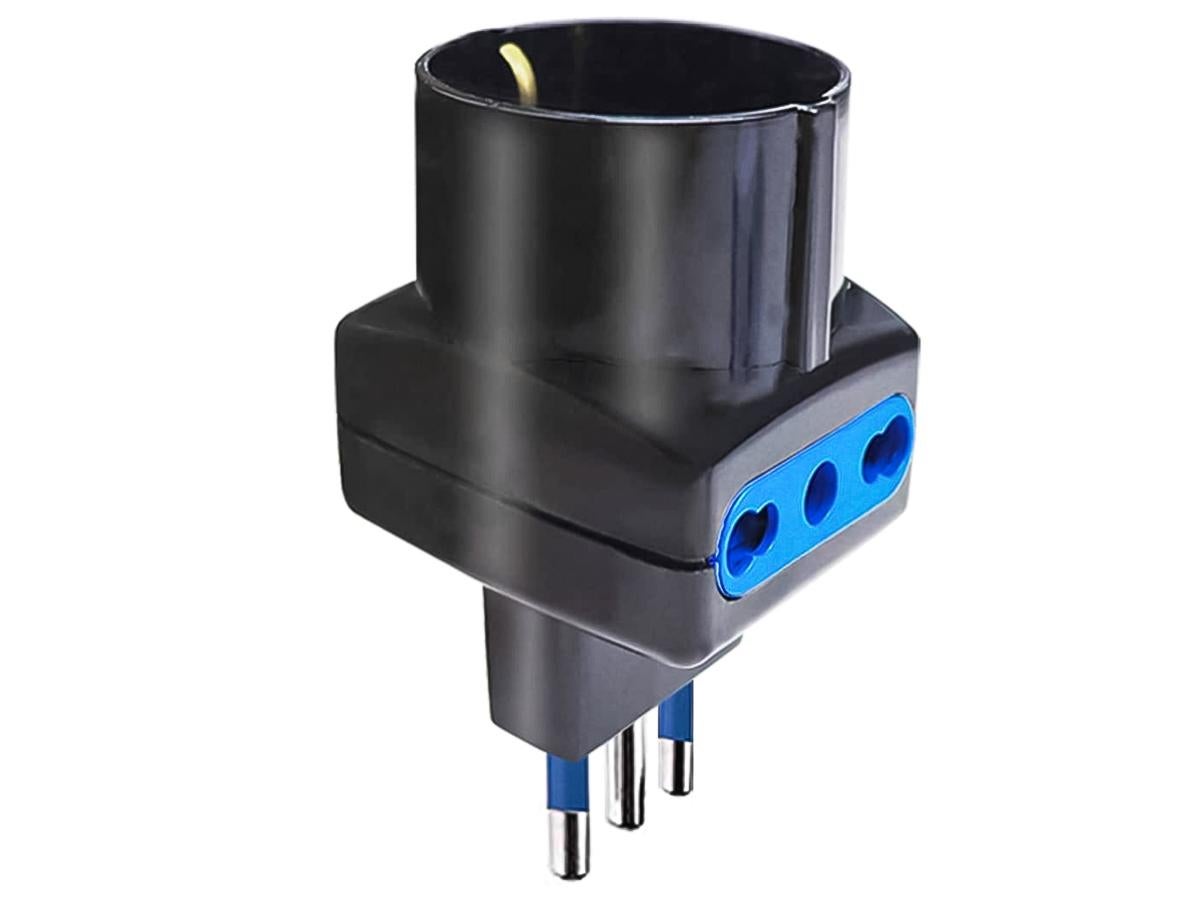AD2061 ADATTATORE SPINA 10A 2PRESE 2P T 10/16A 1PRESA BIPASSO/SCHUKO | Corel Italy