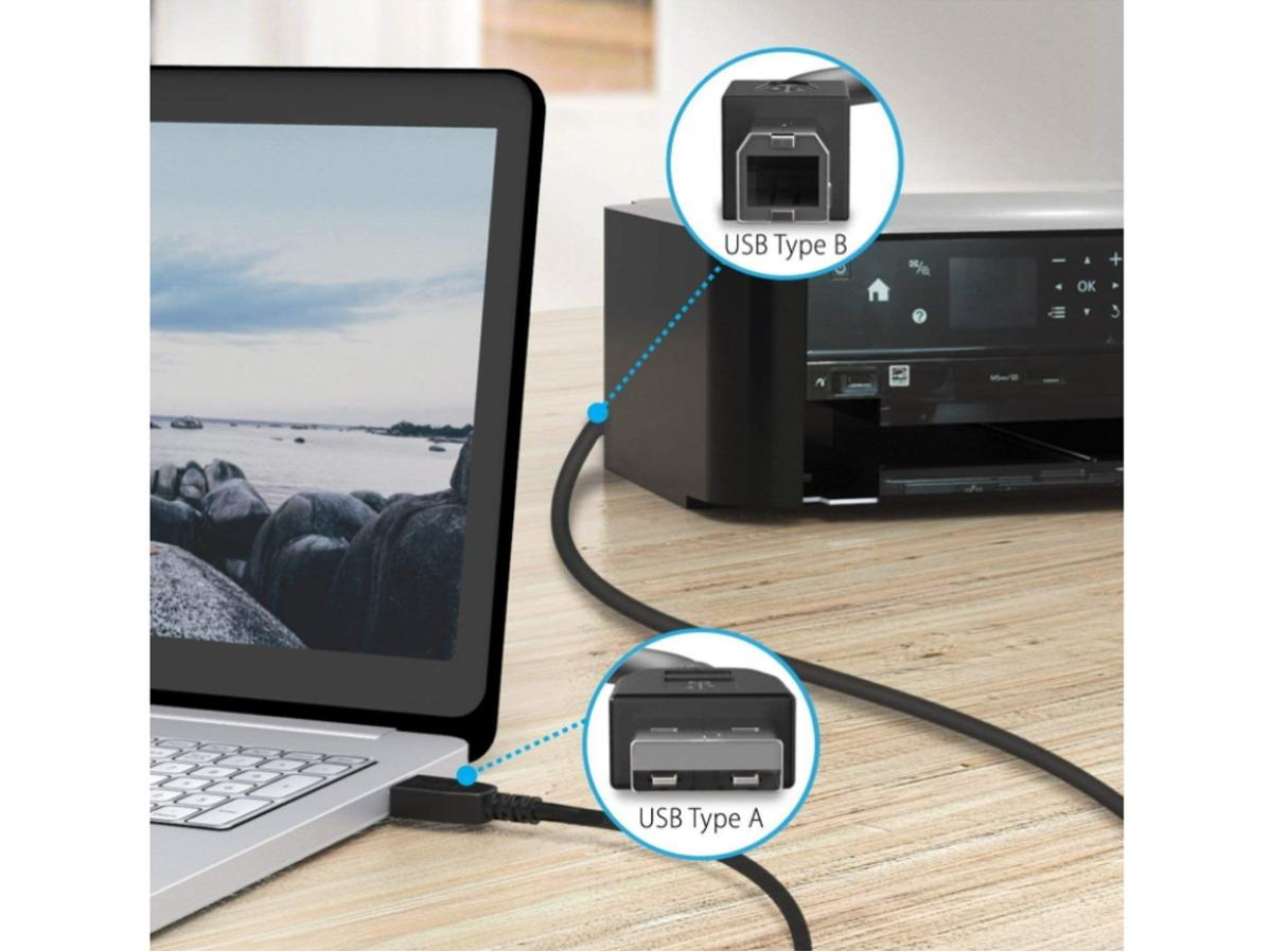 ZOREI Cavo Stampante USB, Cavo USB-A e USB-B, Maschio Maschio, Lunga 1,5 (p6l