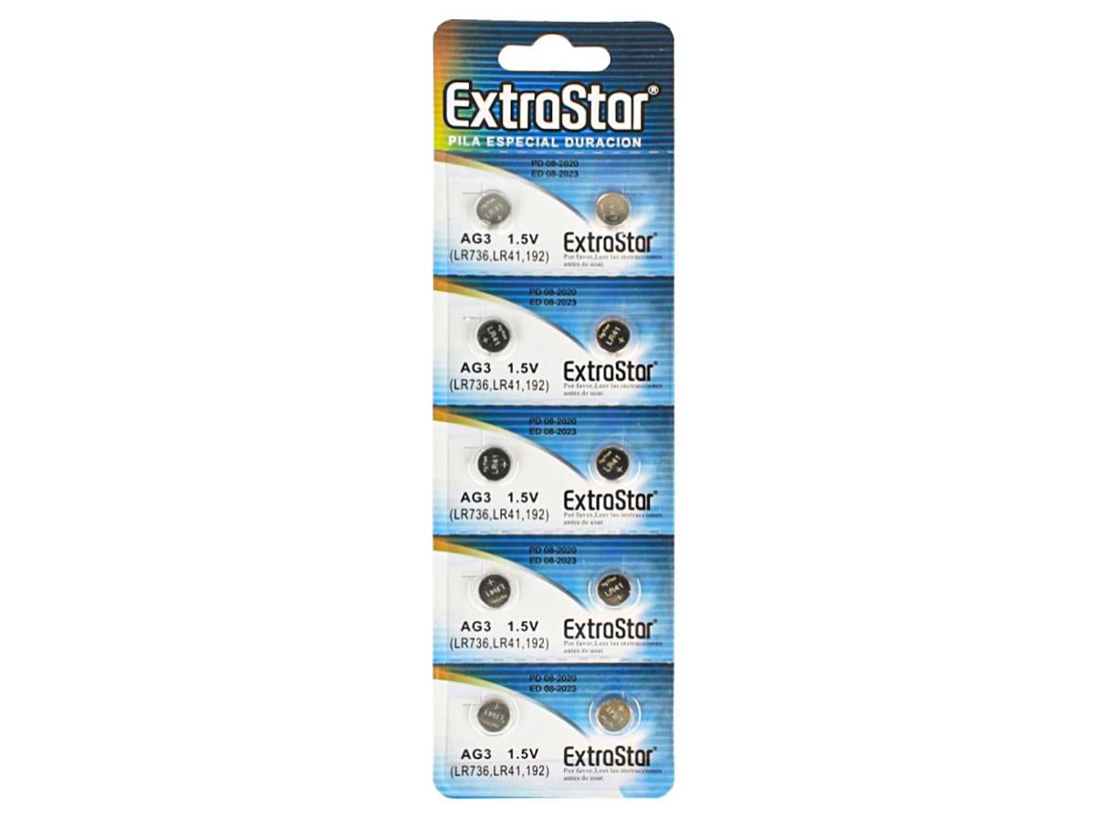 Pila Batteria A Bottone LR736 LR41 192 1,5V Extrastar AG3 Confezione Da ...
