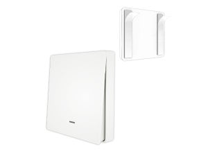 Interruttore Wireless a Doppio Tasto con Sensore Colore Bianco IP54