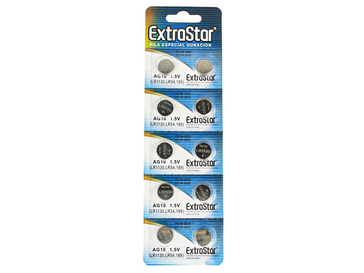 Pile de batterie de bataille LR1130 LR54 189 1.5 V Extastar AG10 Pack