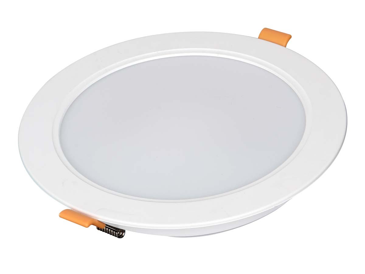 Faretto led da inca icasso rotondo 24w 2400lm freddo 6000k diametro 225 mm montaggio 2 en 1 da plafone e da incasso