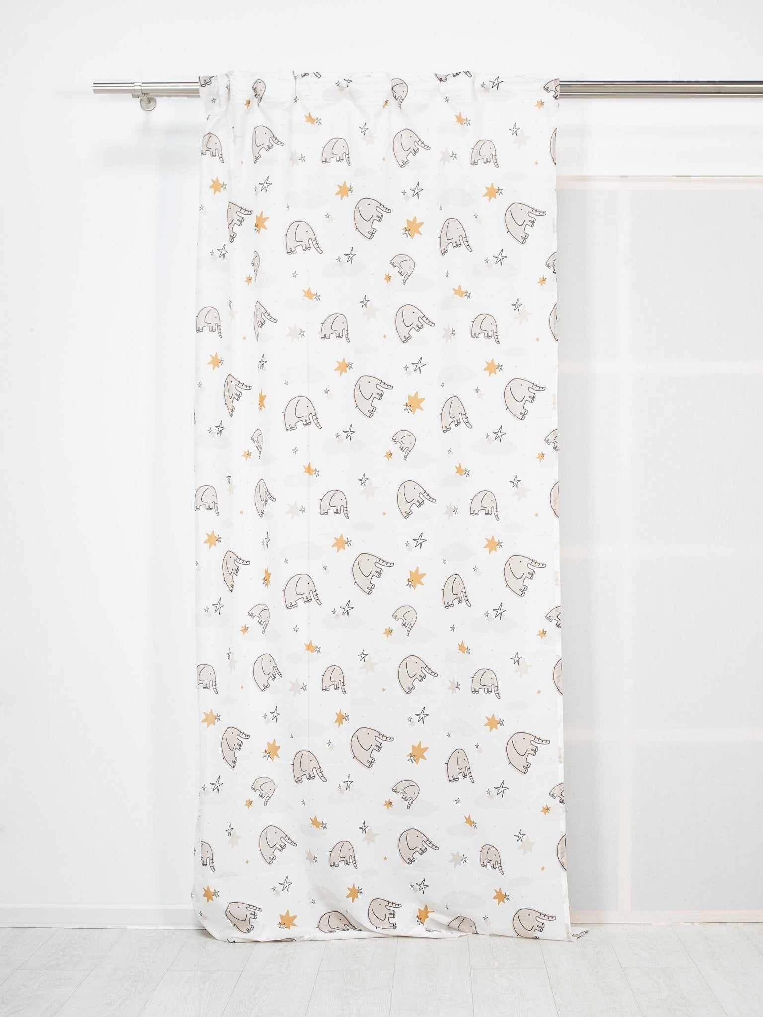 Cortina Lars Grey algodón infantil multicolor de 140x260cm
