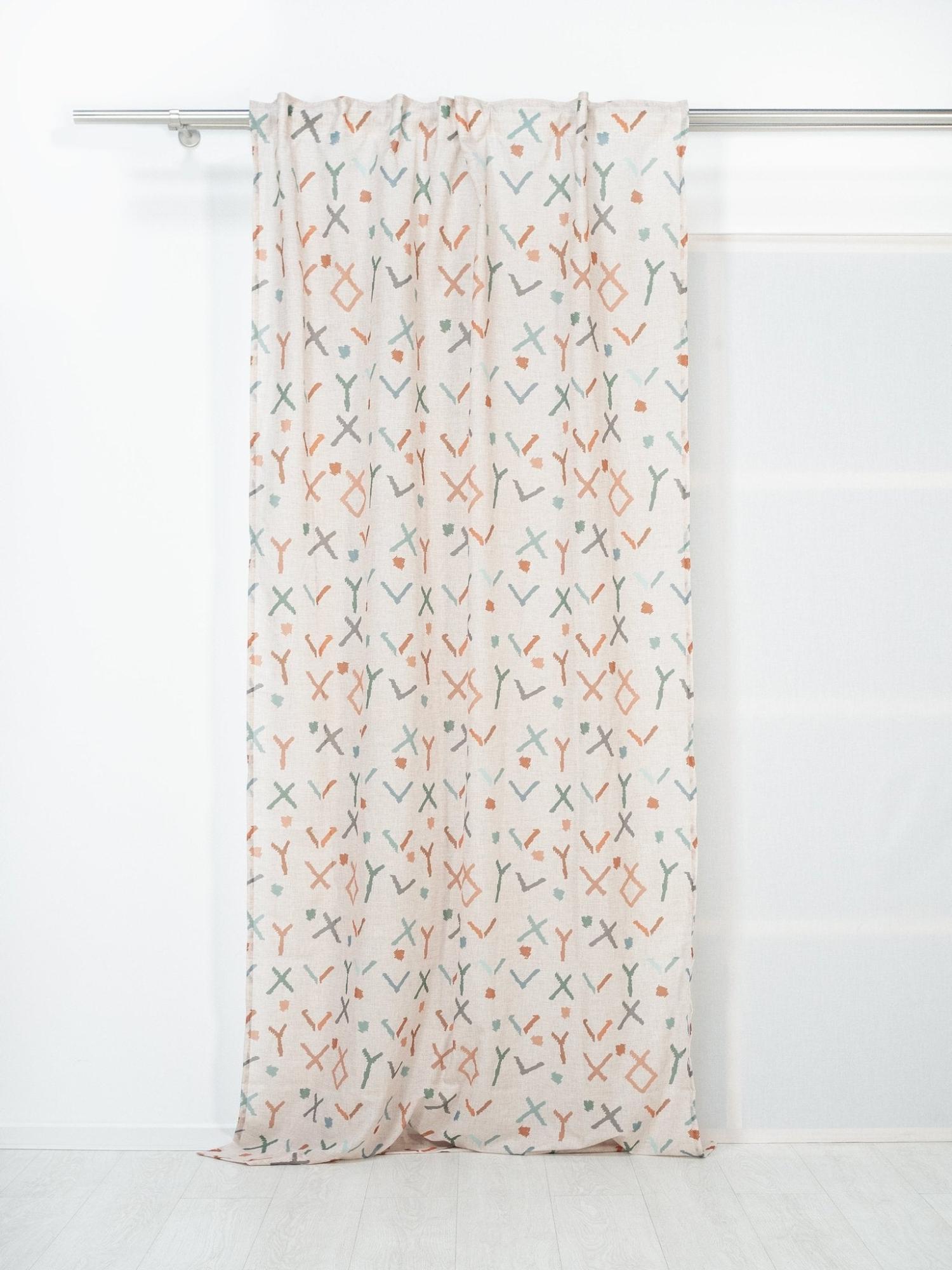 AG Design Tenda Oscurante Multicolore 280x245 Cm: Tessuto Spesso E Blocca Luce Con Fissaggio Facile