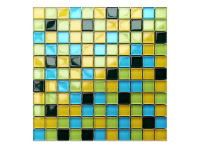 Mosaïque en verre sur filet pour salle de bain ou cuisine 30 x 30 cm