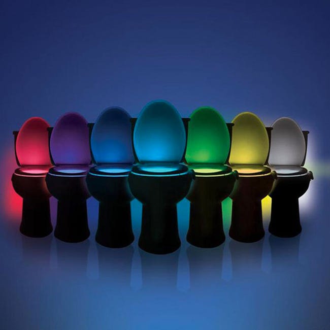 8 Ou 16 couleurs Humain Mouvement Capteur LED Toilette Lampe Salle De Bain  Toilettes Veilleuse Domicile Décoration, Mode en ligne