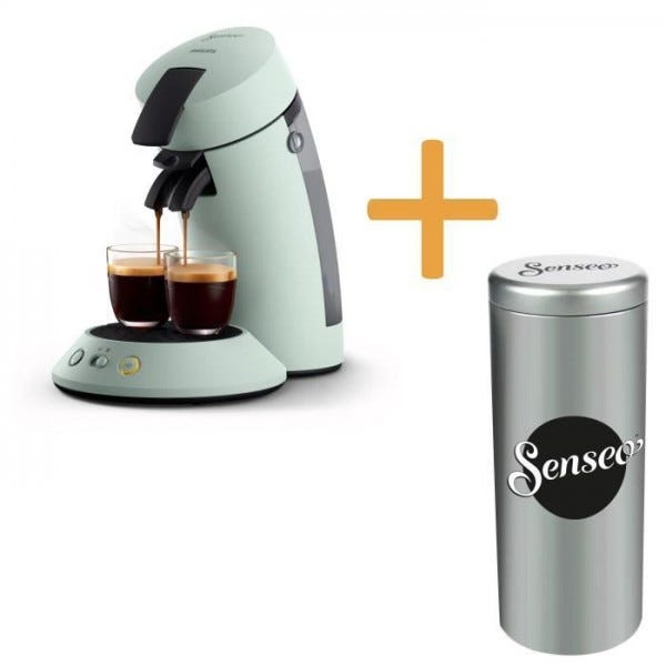 Machine a Cafe dosette SENSEO ORIGINAL+ Philips CSA210/23, Booster  d'arômes, Crema plus (mousse plus dense), 1 ou 2 tasses, Me