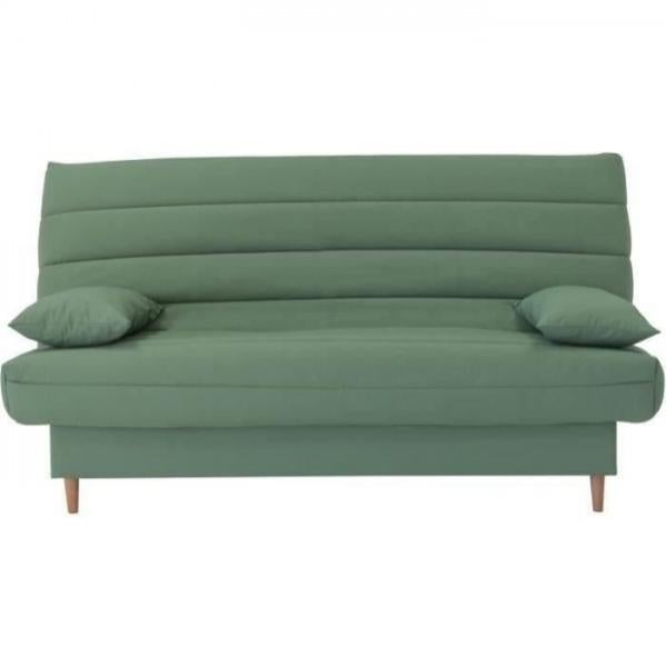 Canapé Clic-Clac 3 Places MILA - Tissu Coton Bleu Canard, 190x92 Cm | Style Contemporain, Convertible En Lit | Livraison RDV - 11