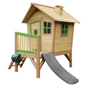 Backyard Discovery Aurora aire de jeux en bois, Avec balançoire / toboggan  / bac de sable / échelle, Maison enfant exterieur