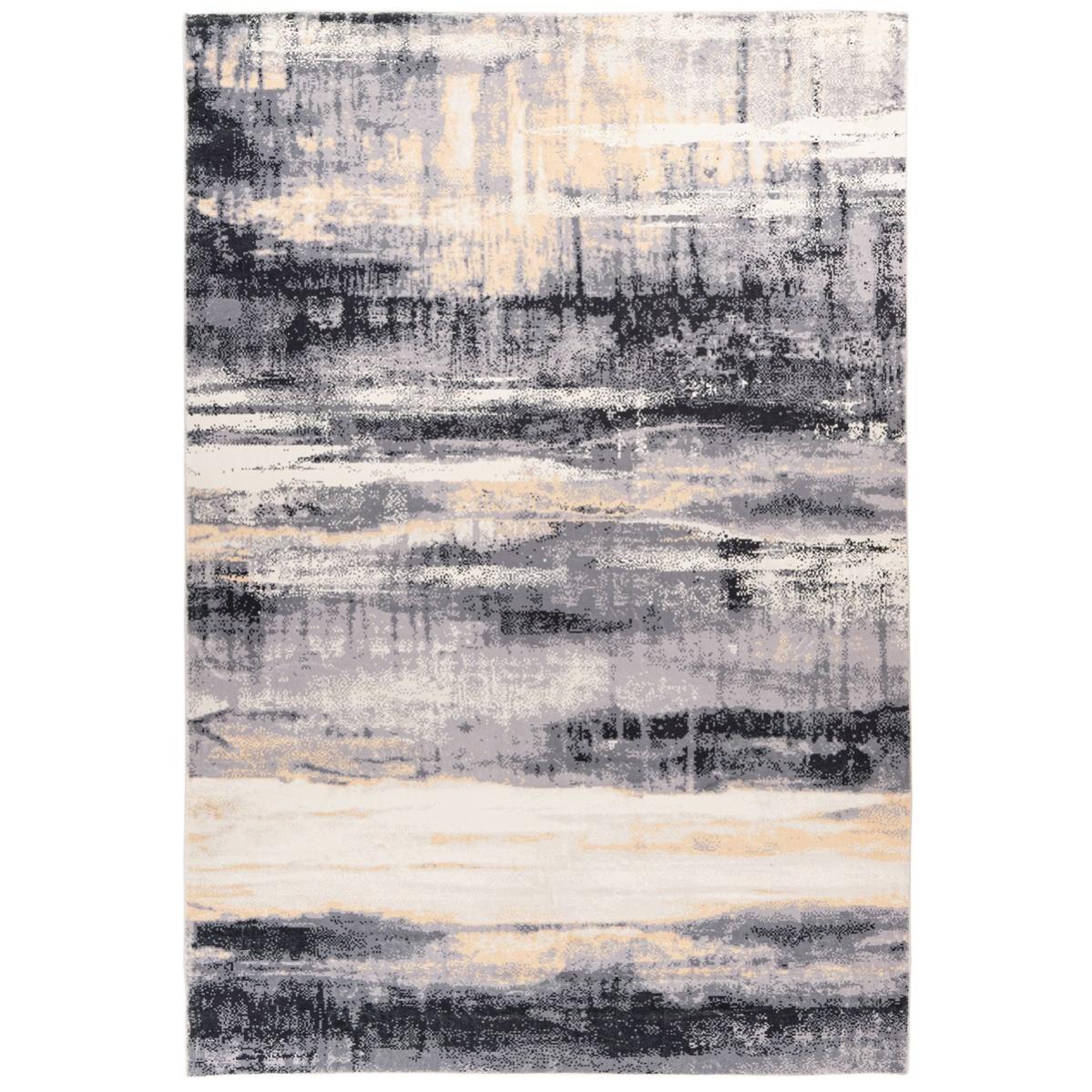 TAPIS DE SALON-120X180CM-EN POLYESTER SHAGGY-GRIS