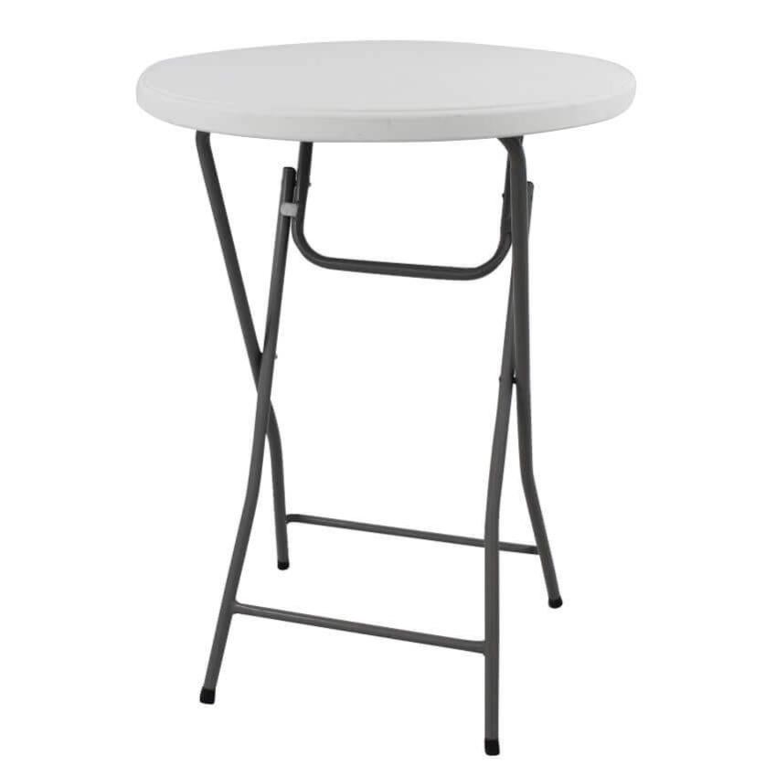 Tavolo Rotondo Pieghevole 122YZ Da 4 Piedi (121 Cm) - Bianco, Piano In Polietilene, Gambe In Acciaio, Portata 150 Kg - 2