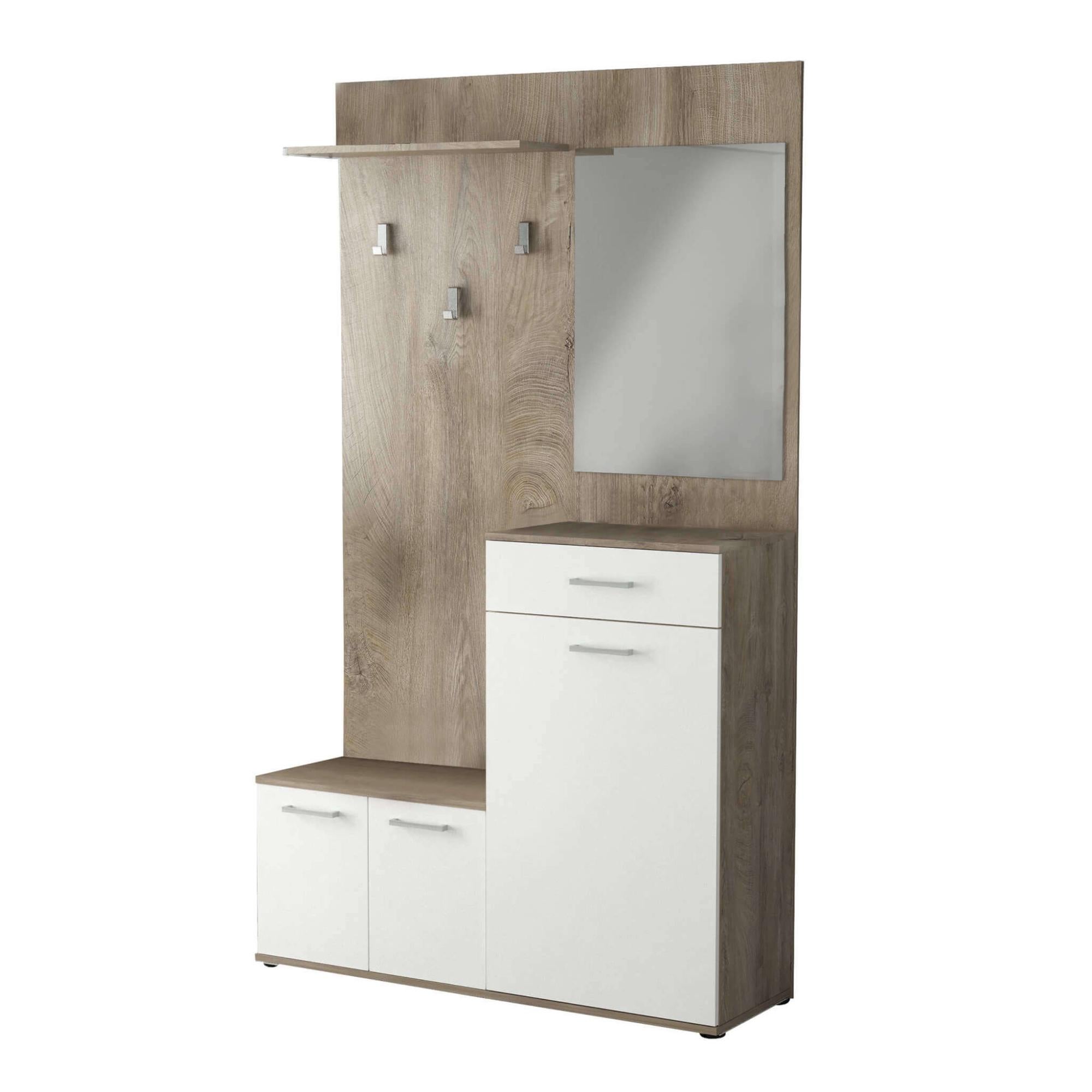 Milani Home Mobile Ingresso OREGON – Design Moderno Con Scarpiera E Porta Borse, Cm 68x35x75, Anta E Ripiani