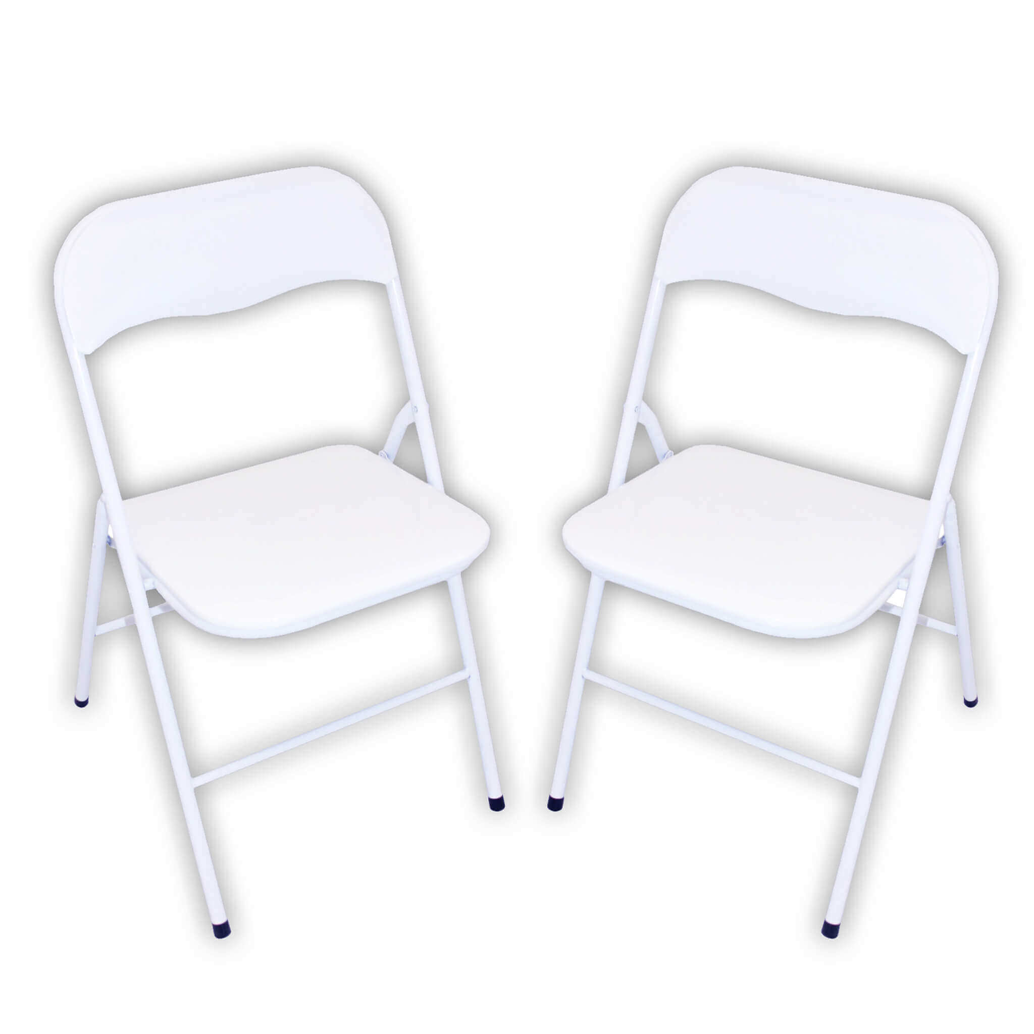 Set di 2 sedie slim pieghevoli bianche con comoda imbottitura nella seduta  per ospiti, ufficio, casa, campeggio