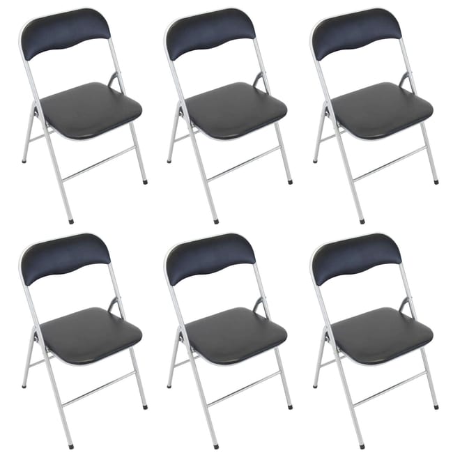 Set di 6 Sedie Slim Pieghevoli Londra di Design con Comoda Imbottitura nella Set di 6 Sedie Slim Pieghevoli Londra di Design con Comoda Imbottitura nella